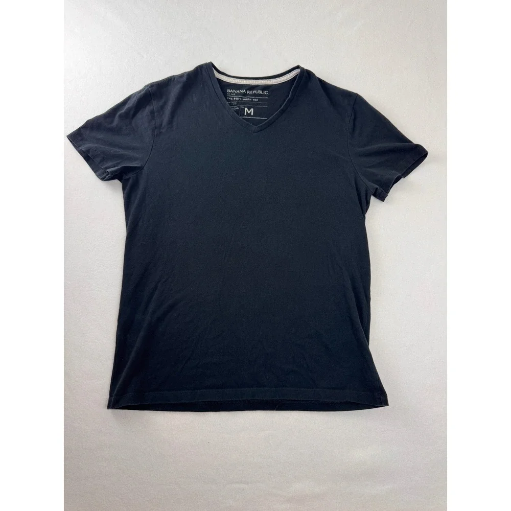 Banana Republic Soft-Wash V-Neck T-Shirt Men's Medium Black Cotton Casual